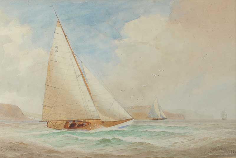 SAILING OFF WHITEHEAD by Joseph William  Carey RUA at Ross's Online Art Auctions