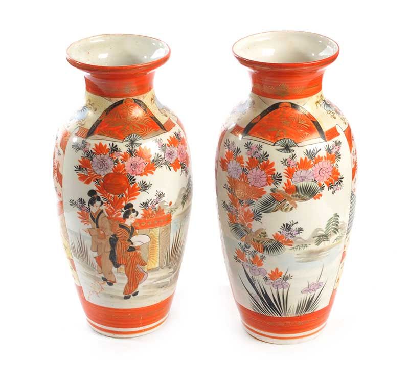 PAIR OF KUTANI VASES (FROM BATH LODGE CASTLE) at Ross's Online Art Auctions