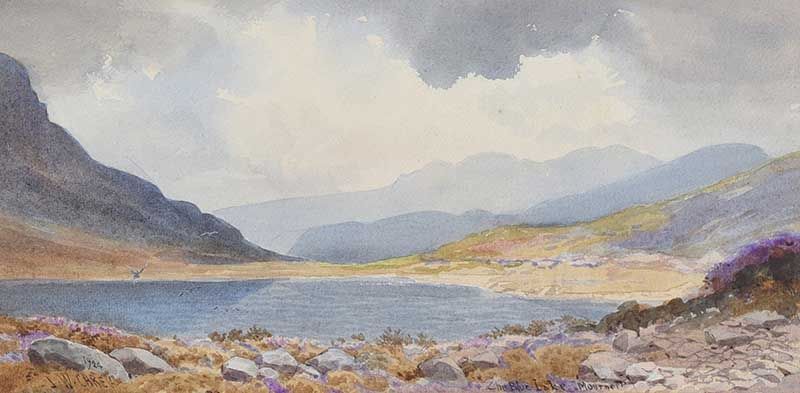 THE BLUE LAKE IN THE MOURNES by Joseph William  Carey RUA at Ross's Online Art Auctions