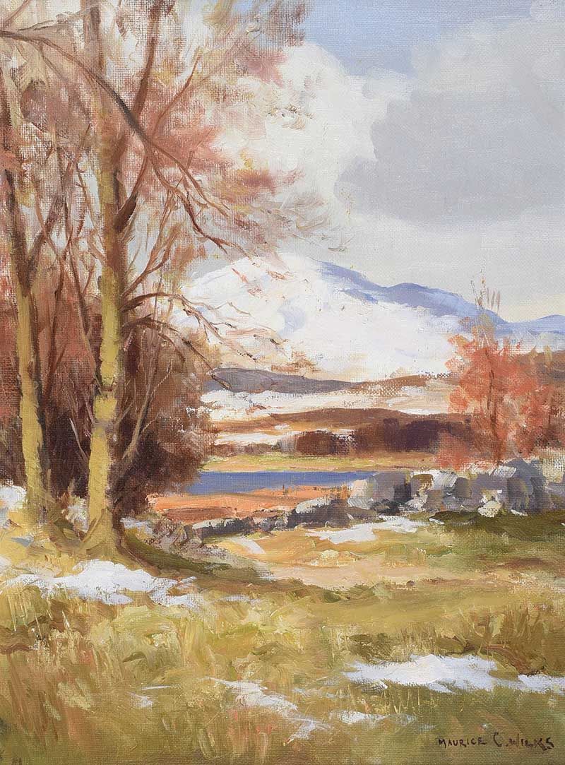 SNOW IN DONEGAL, MULROY BAY NEAR MILFORD by Maurice Canning  Wilks ARHA RUA at Ross's Online Art Auctions