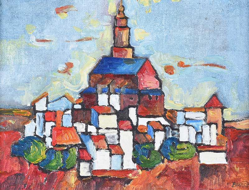SPANISH LANDSCAPE, MACHARAVIAYA by Lawson Burch RUA at Ross's Online Art Auctions