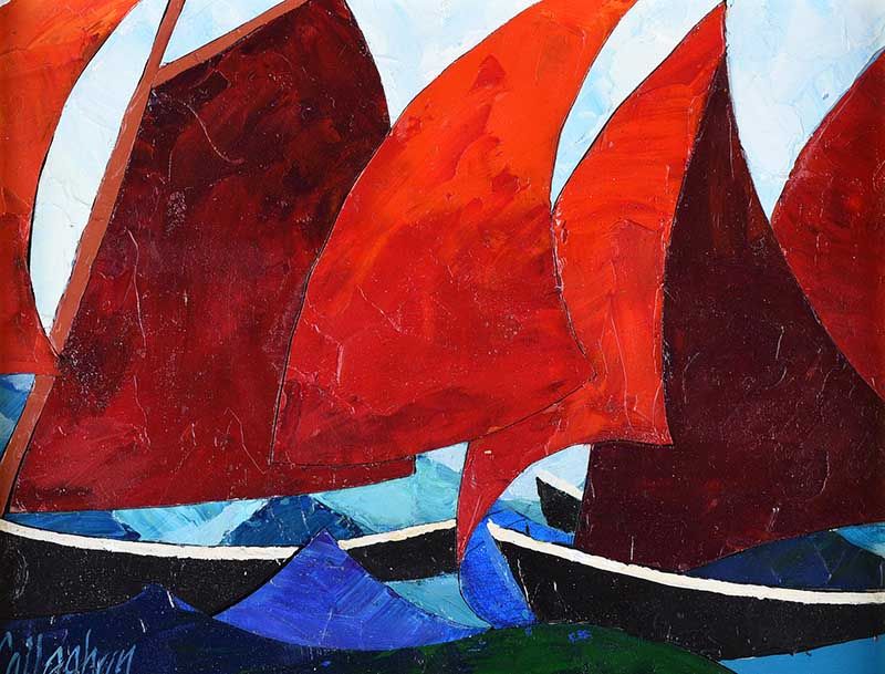 TWO SAILING BOATS by George Callaghan at Ross's Online Art Auctions