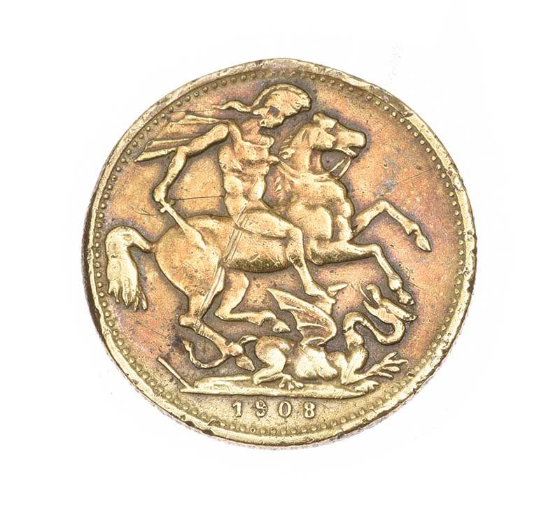1908 HALF SOVEREIGN at Ross's Online Art Auctions