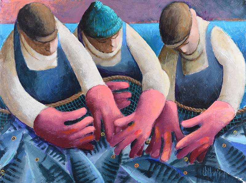 UNLOADING THE NETS by George Callaghan at Ross's Online Art Auctions