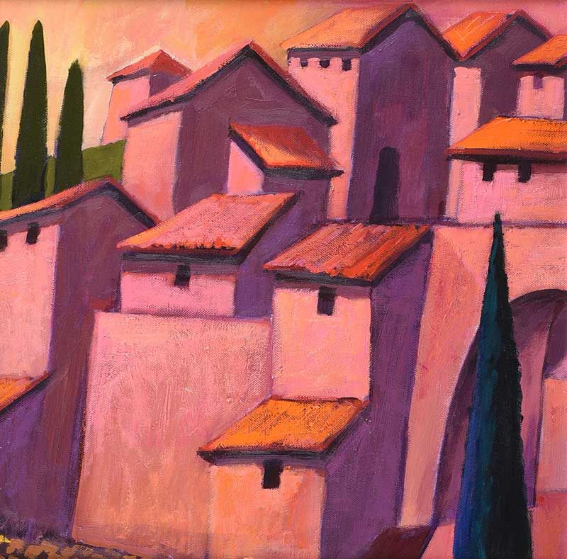 ITALIAN VILLAGE, CORTONA by George Callaghan at Ross's Online Art Auctions