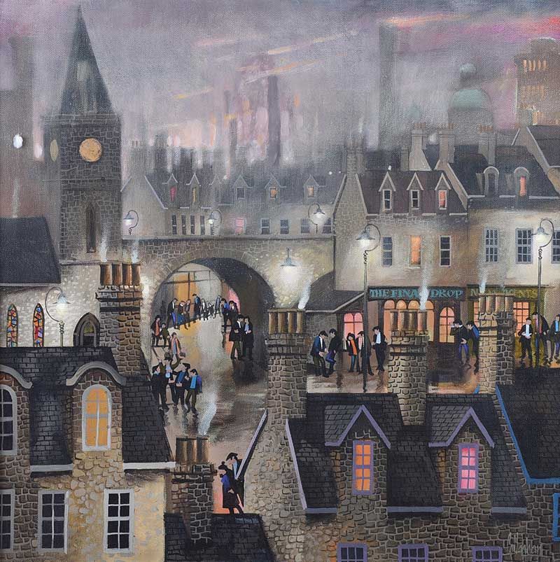OUTSIDE THE FINAL DROP PUB by George Callaghan at Ross's Online Art Auctions