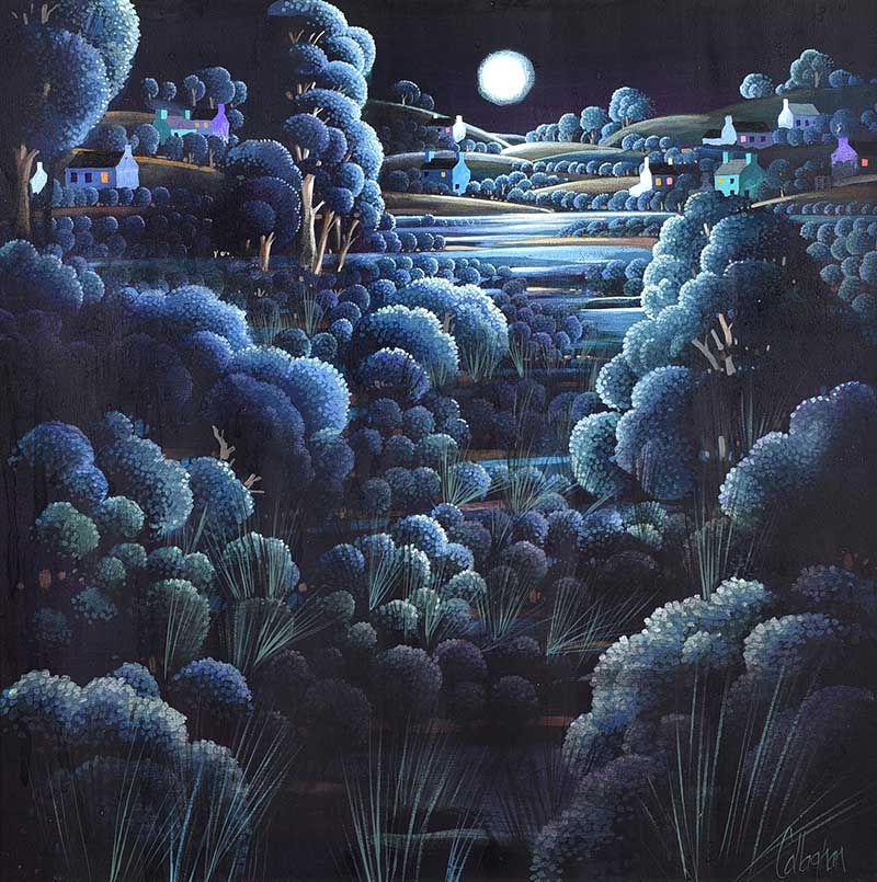 MOONLIGHT LANDSCAPE by George Callaghan at Ross's Online Art Auctions
