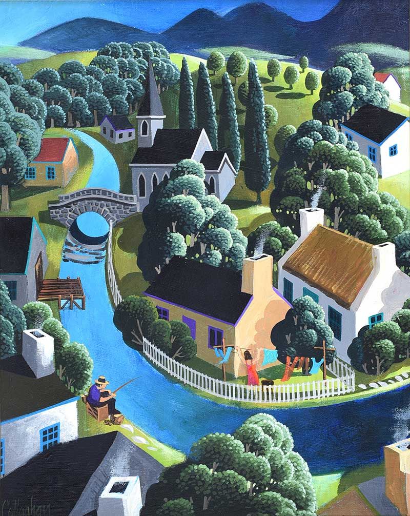 THE WASHING LINE by George Callaghan at Ross's Online Art Auctions