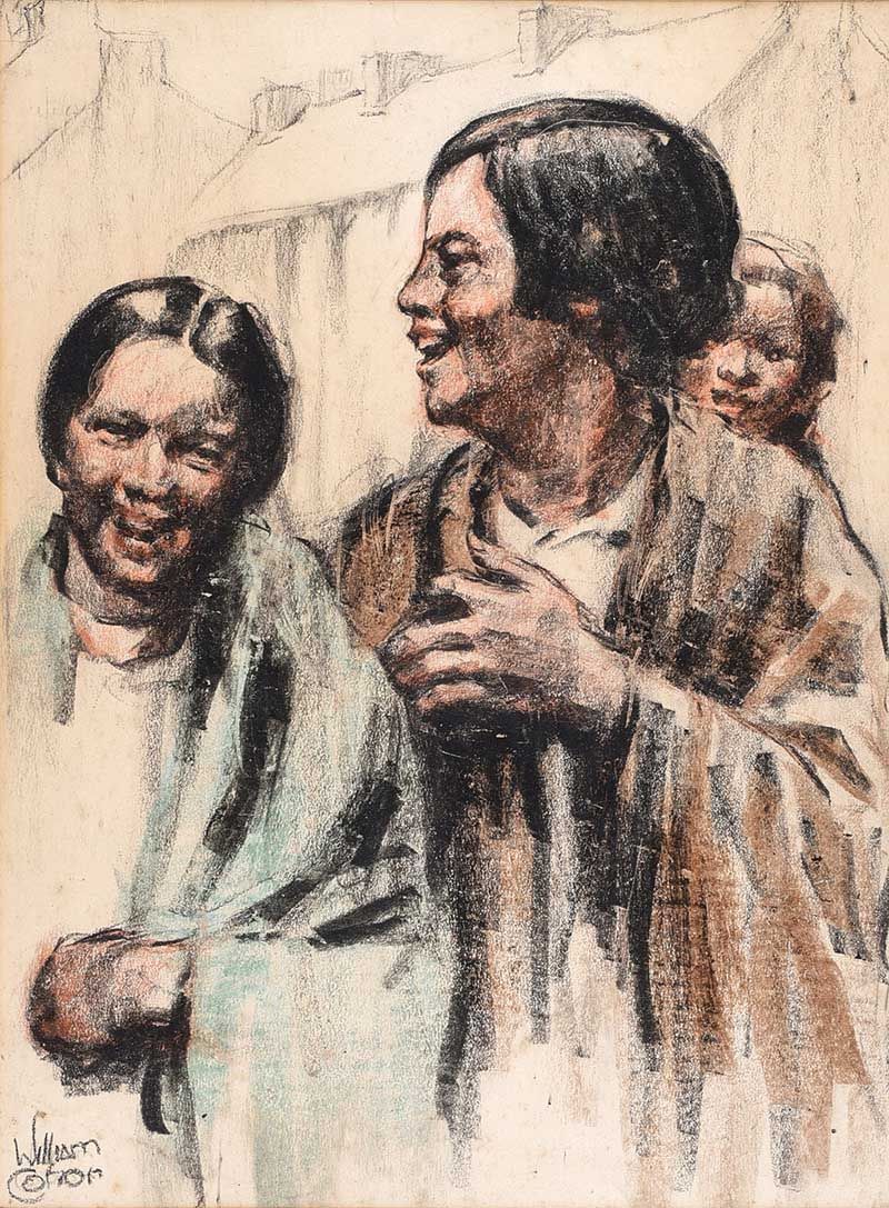 BELFAST MILL GIRLS by William Conor RHA RUA at Ross's Online Art Auctions