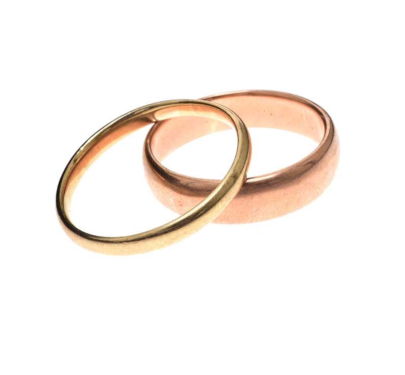 TWO 9CT GOLD BANDS