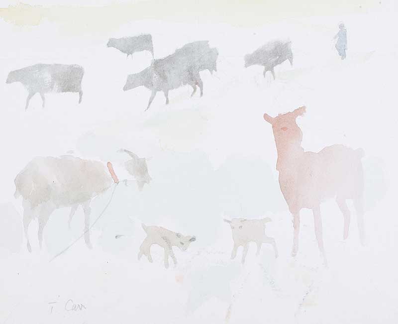COWS & GOATS by Tom Carr HRHA HRUA at Ross's Online Art Auctions