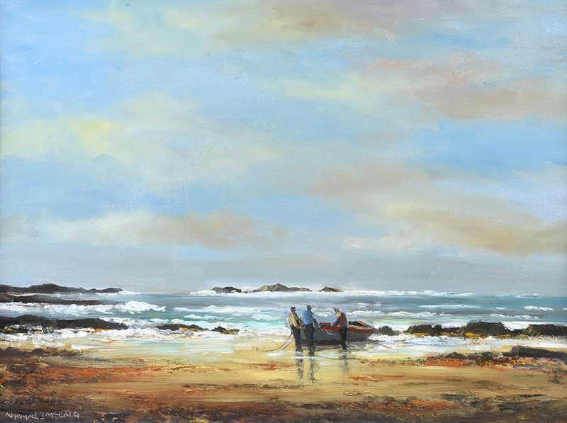 ACHILL FISHERMEN by Norman J.  McCaig at Ross's Online Art Auctions