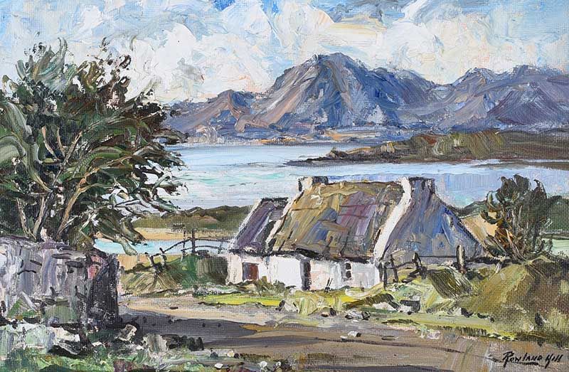 THE MOURNE MOUNTAINS FROM DUNDRUM BAY by Rowland Hill RUA at Ross's Online Art Auctions