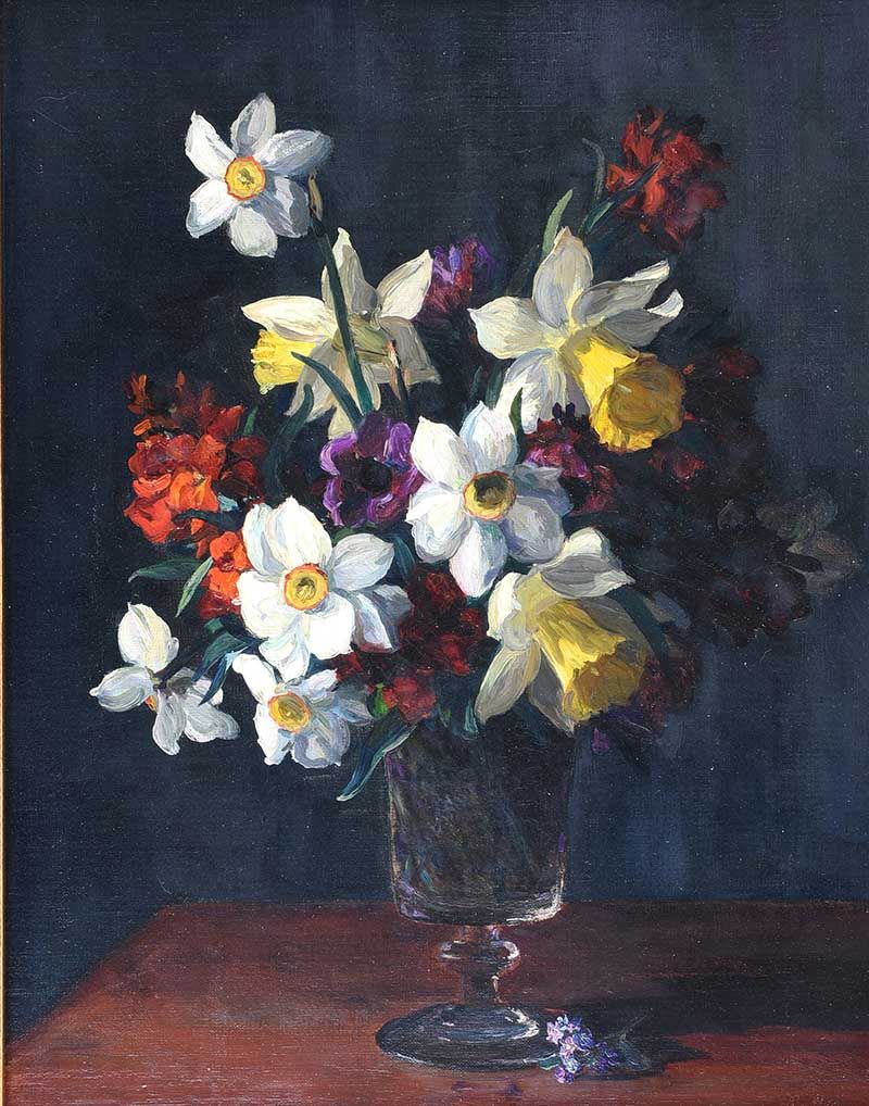 STILL LIFE, FLOWERS by Hans Iten RUA at Ross's Online Art Auctions