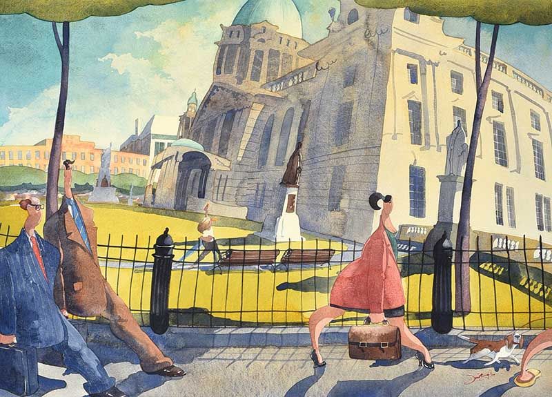 IN THE CENTRE OF THE CITY by Dan Dowling at Ross's Online Art Auctions