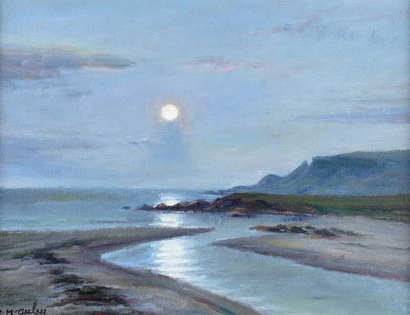 MOONLIGHT OVER GARRON, COUNTY ANTRIM by Charles McAuley at Ross's Online Art Auctions