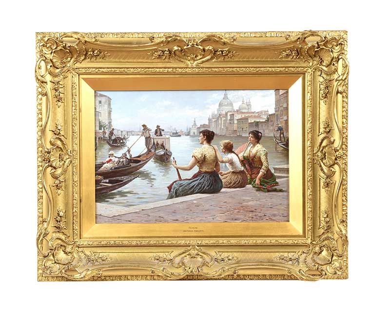 VERY FINE GILT FRAMED OIL PAINTING - ANTONIO PAOLETTI at Ross's Online Art Auctions