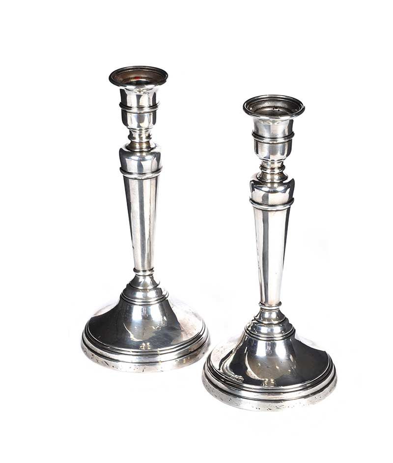 PAIR OF SILVER CANDLESTICKS at Ross's Online Art Auctions