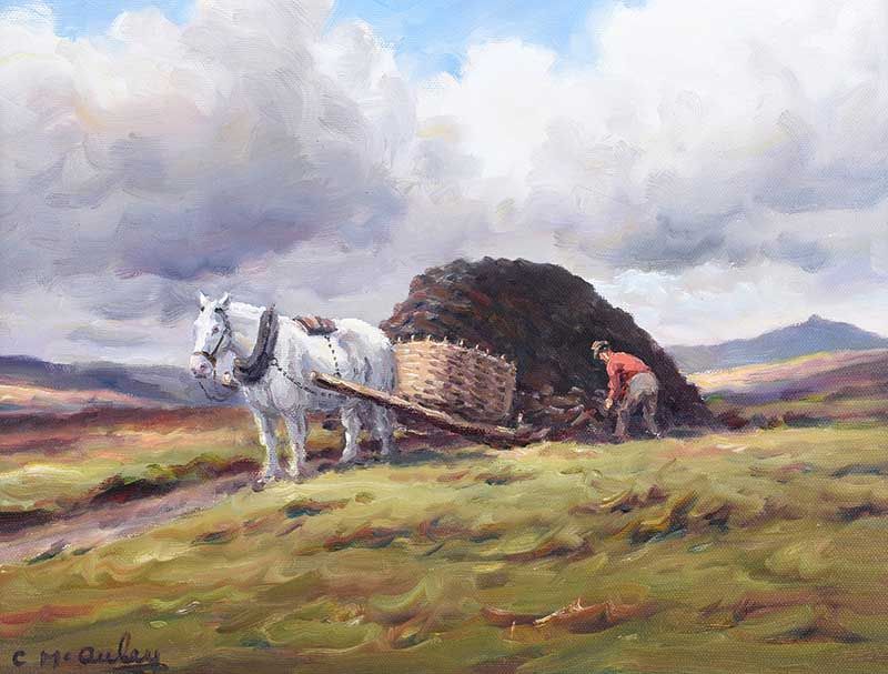 LOADING THE TURF by Charles McAuley at Ross's Online Art Auctions