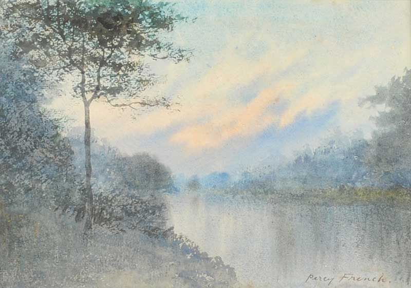 TREE BY THE LOUGH by William Percy  French at Ross's Online Art Auctions