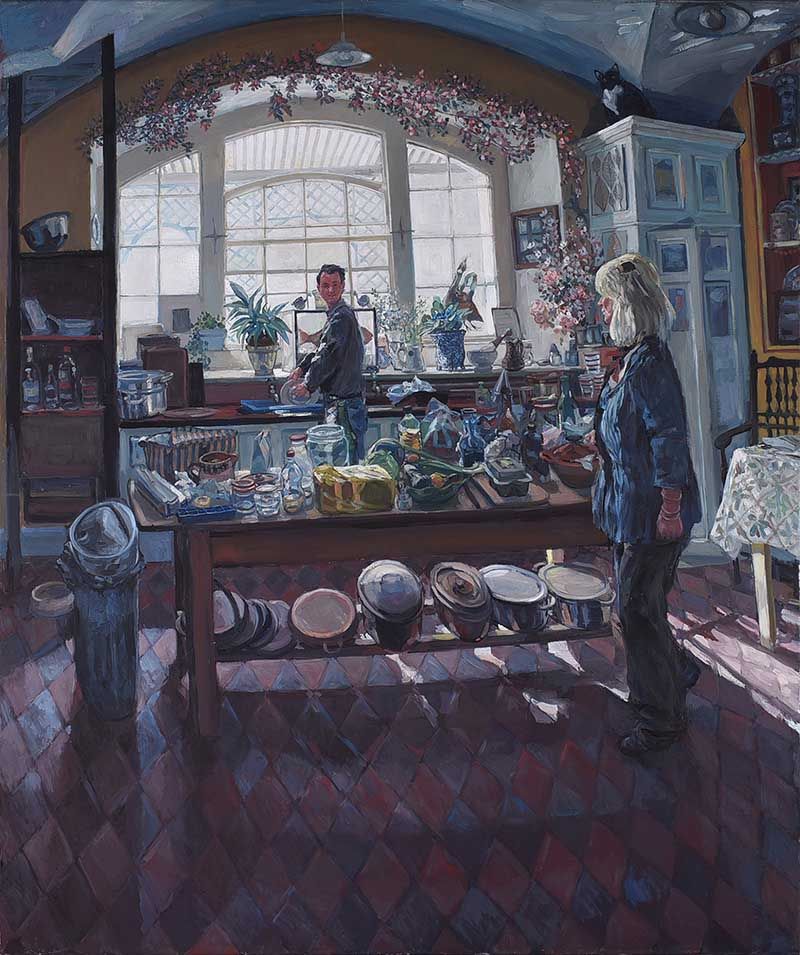 KITCHEN AT SEAFORDE HOUSE by Hector McDonnell ARUA at Ross's Online Art Auctions
