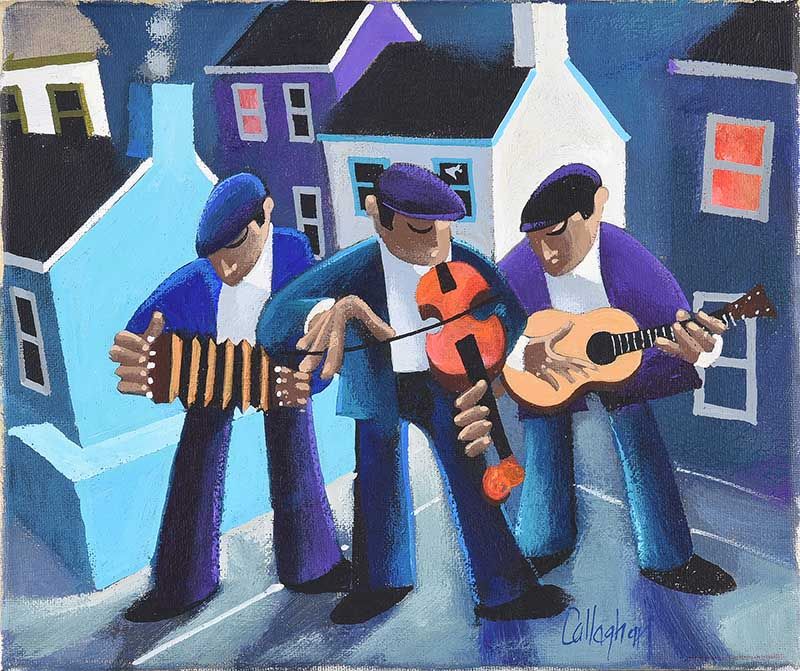 A STREET BAND OF THREE by George Callaghan at Ross's Online Art Auctions