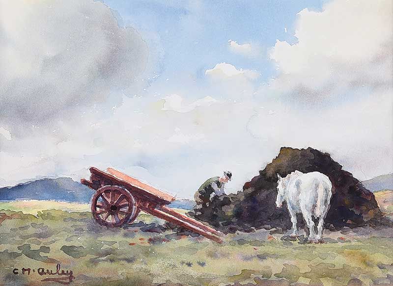 COLLECTING TURF by Charles McAuley at Ross's Online Art Auctions