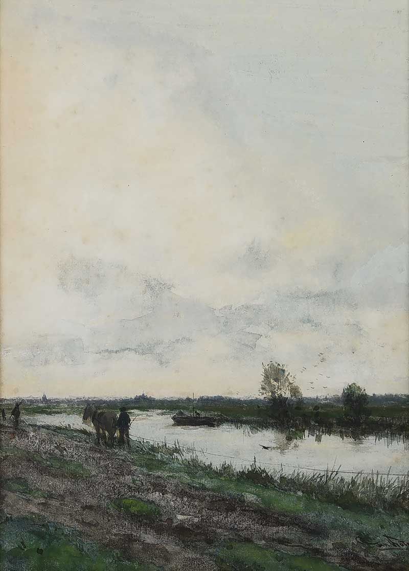 A DUTCH CANAL by Jan Martinus Vrolyk at Ross's Online Art Auctions