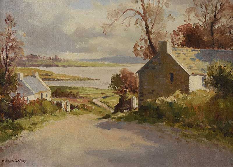 FARMSTEAD AT DUNDRUM, COUNTY DONEGAL by Maurice Canning  Wilks ARHA RUA at Ross's Online Art Auctions