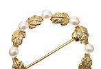 9CT GOLD PEARL BROOCH at Ross's Online Art Auctions