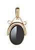 9CT GOLD ONYX AND MOTHER OF PEARL SWIVEL FOB at Ross's Online Art Auctions