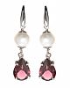18CT WHITE GOLD RHODALITE AND PEARL EARRINGS at Ross's Online Art Auctions
