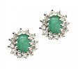 9CT GOLD EMERALD AND DIAMOND EARRINGS at Ross's Online Art Auctions