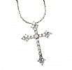 STERLING SILVER CUBIC ZIRCONIA CROSS NECKLACE at Ross's Online Art Auctions