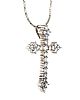 STERLING SILVER CUBIC ZIRCONIA CROSS NECKLACE at Ross's Online Art Auctions