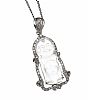 18CT WHITE GOLD DIAMOND PENDANT AND CHAIN at Ross's Online Art Auctions