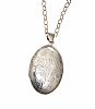 STERLING SILVER LOCKET AND CHAIN at Ross's Online Art Auctions