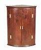 GEORGIAN MAHOGANY BOW FRONT CORNER CABINET at Ross's Online Art Auctions