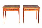 PAIR OF INLAID MAHOGANY LAMP TABLE at Ross's Online Art Auctions