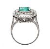 18CT WHITE GOLD EMERALD AND DIAMOND RING
 at Ross's Online Art Auctions