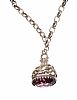 STERLING SILVER BELCHER CHAIN WITH AMETHYST SET FOB
 at Ross's Online Art Auctions