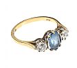 9CT GOLD TOPAZ AND WHITE SAPPHIRE RING 
 at Ross's Online Art Auctions