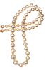 STRAND OF FAUX PEARLS WITH 9CT GOLD CLASP
 at Ross's Online Art Auctions