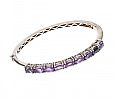 STERLING SILVER AMETHYST BANGLE  at Ross's Online Art Auctions