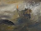 OIL RIG IN ROUGH WEATHER by David McKittrick at Ross's Online Art Auctions