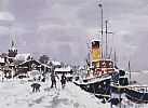 HARBOUR SNOWFALL by Kenny Hayes at Ross's Online Art Auctions