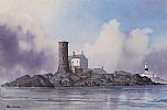 LIGHTHOUSE, COUNTY DOWN by Paul Holmes at Ross's Online Art Auctions