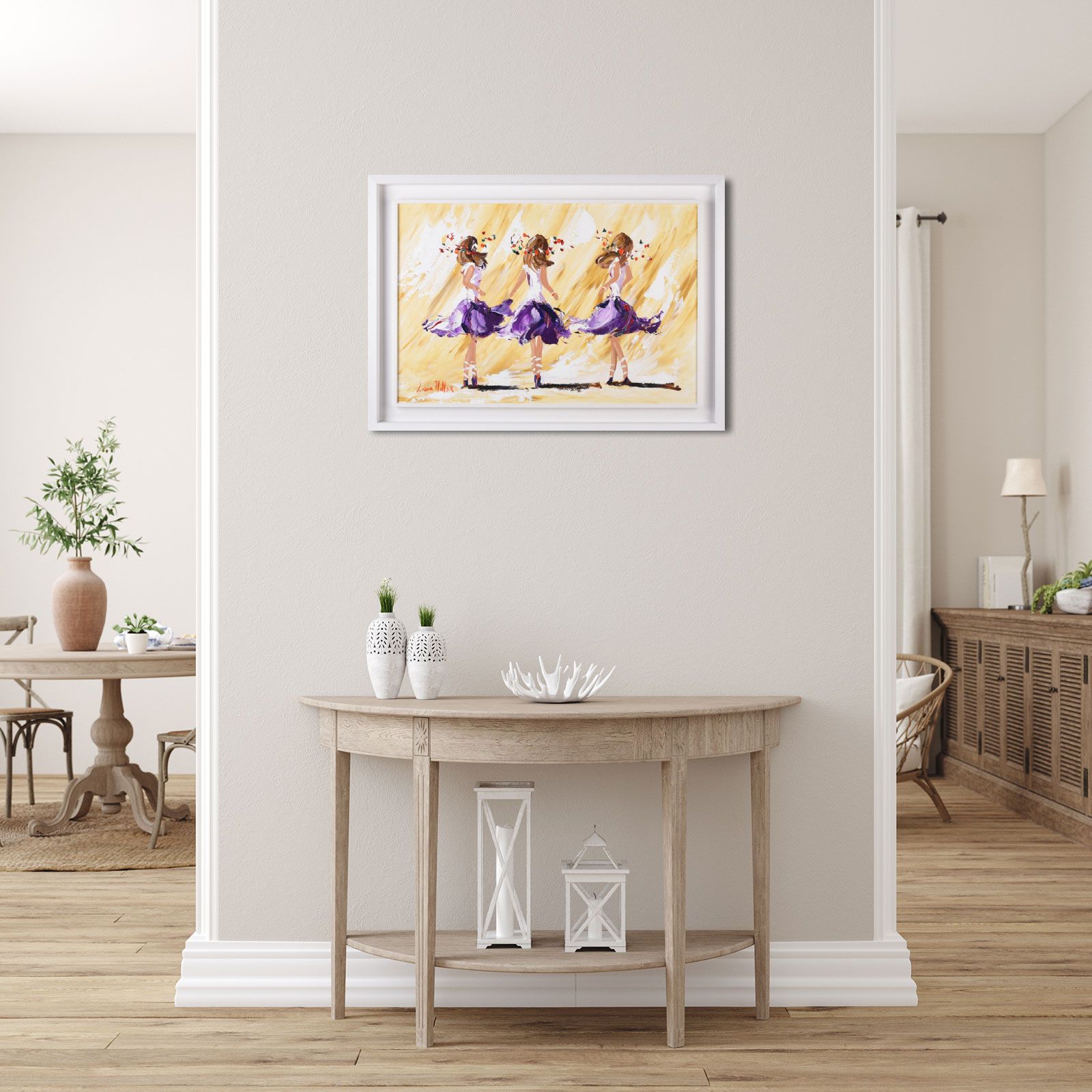 THREE PURPLE DANCERS by Lorna Millar at Ross's Online Art Auctions