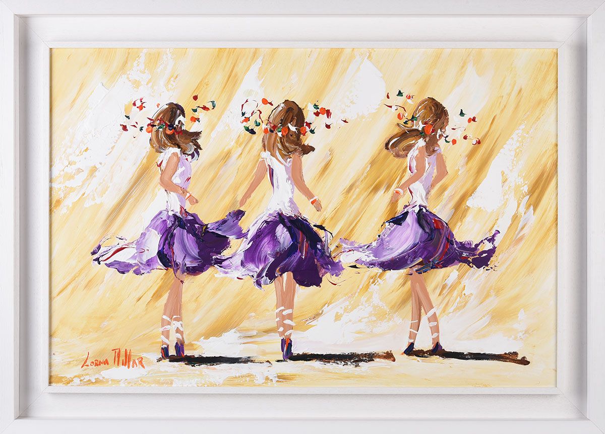 THREE PURPLE DANCERS by Lorna Millar at Ross's Online Art Auctions