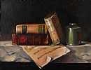 STILL LIFE, IN THE LIBRARY by Loraine Christie at Ross's Online Art Auctions